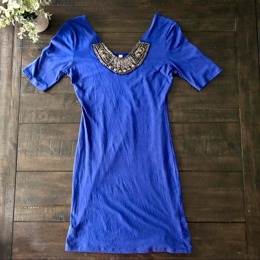 Royal Blue Beaded Dress